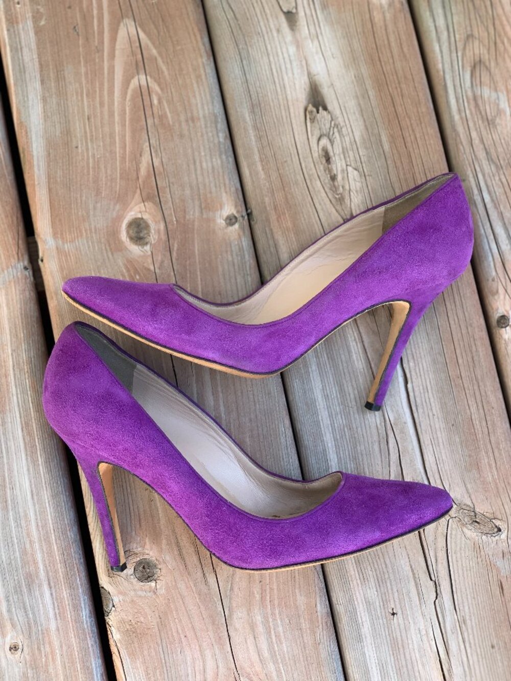 Manolo Blahnik Purple Suede Pointy Toe Pumps Women 39 High Heeled Stiletto Shoes